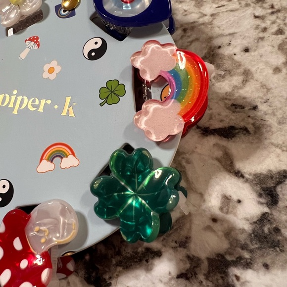 Piper k Charm Hair Clips hamsa mushroom rainbow flower - Picture 3 of 3